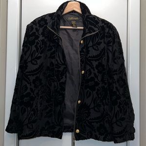 Mureli Black Floral Flocked Jacket